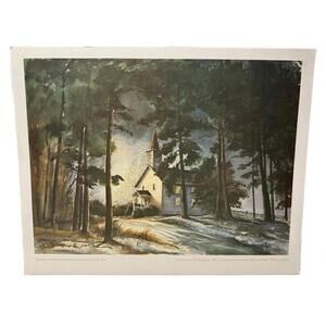 Robert G. Herr Mt. Pleasant Methodist Church Clemmons, NC 1967 Signed Painting